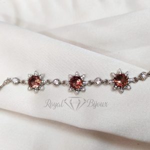 Gourmette femme cristal fleur